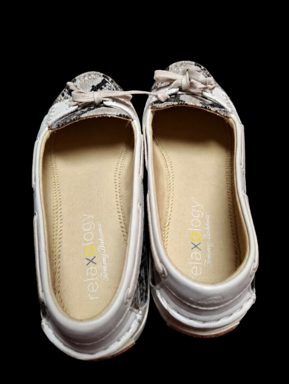 Tommy Bahama Relaxology Castille Boat Shoes Snakeskin Slip-On Loafers Size 10B - Picture 11 of 15